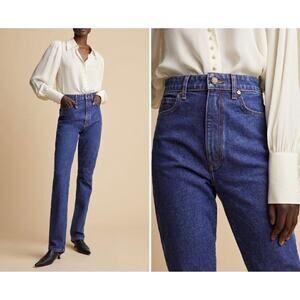 Khaite Daria Straight Leg Denim Jeans Dark Wash 25 Luxury Designer Capsule